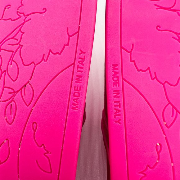 Women's Versace Barocco Palazzo Medusa Head Fuchsia Color Slides - Picture 13 of 15